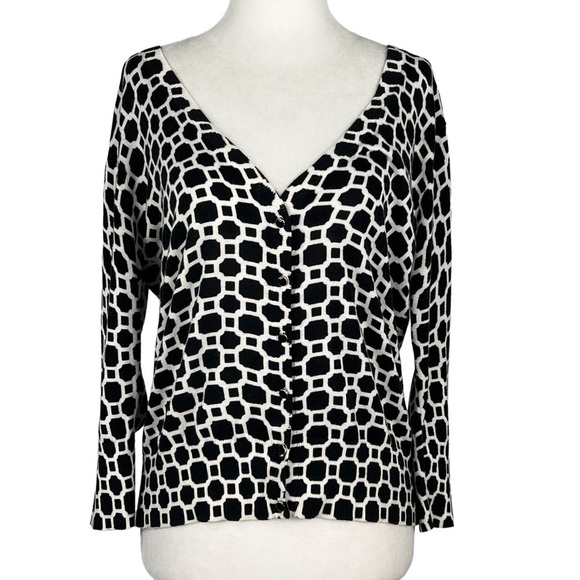 BANANA REPUBLIC WOMEN'S GEOMETRIC PATTERN WOMEN'S‎ CAREER/OFFICE WEAR CARDIGAN - Picture 1 of 10